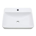 Fauceture EV2318 Century 23" Rectangular Ceramic Drop-In Bathroom Sink, White EV2318